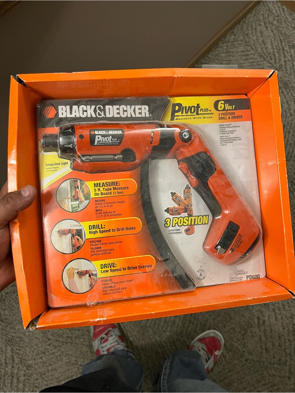 Black & Decker Orange and Black 3-Position Pivot Drill/Driver